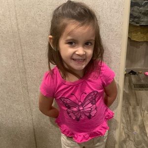 Butterfly shirt pink 2t